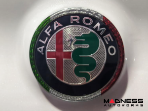 Alfa Romeo Stelvio Rear Emblem Frame Trim - Carbon Fiber - Italian Theme